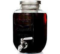 Willow & Everett Cold Brew Maker - Iced Coffee Makers - Glass Mason Jar w/Stainless Steel Spout - Removable Filter - Airtight Jug w/Tap - Approx 4 Litres