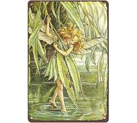 Willow Fairy Flower Fairies,12 * 8 Inches Vintage Funny Poster Wall Decor Art Gift Retro Picture Metal Sign