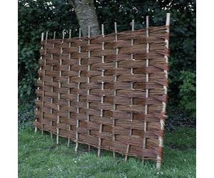 Willow Fence Panel Hurdle, Natural Woven Garden Screening, Rustic Outdoor Border Edging (6ft x 3ft)