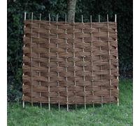 Willow Fence Panel Hurdle, Natural Woven Garden Screening, Rustic Outdoor Border Edging (6ft x 5ft)