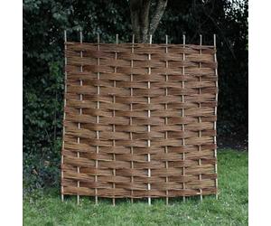 Willow Fence Panel Hurdle, Natural Woven Garden Screening, Rustic Outdoor Border Edging (6ft x 6ft)