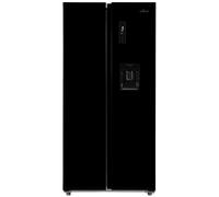 Willow Freestanding 430L Total No Frost with Water Dispenser No Frost American Style Fridge Freezer in Black Willow Black