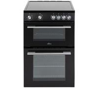 Willow Freestanding Electric Twin Cavity Cooker with Ceramic Hob in Black Willow Black