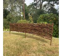Willow Garden Edging Edge Wooden Hurdles Lawn Border Set Of 10 (120Cm X 20Cm)