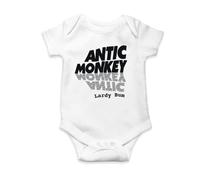 Willow Gifts Antic Monkey Lardy Bum Babygrow Romper Onesie Baby Grow Novelty Fun Cute Music Rock Band Sheffield Guitar Mardy Nah Then Song Lyrics Boy Girl Gift Present (0-3 Months)
