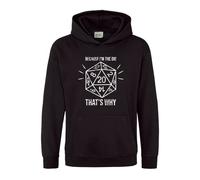 Willow Gifts Because I'm the DM That's Why Pullover Hoodie - Funny Dungeons & Dragons D&D Fantasy Role Play Game Dungeon Master Womens Unisex Fashion Clothing Clothes Gift (Black, Large)