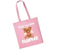 Willow Gifts Cute Cupid Pig Canvas Tote Bag I Love My Little Fluffer Pink Shoulder Bag, Adorable Animal Heart Design Gift for Partner, Funny Valentine's Day & Anniversary Accessory