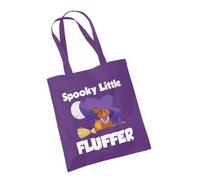 Willow Gifts Cute Witch Pig Canvas Tote Bag Spooky Little Cutie Graphic Purple Shoulder Bag, Funny Halloween Animal Lover Gift, Fall Festival Accessory for Trick-or-Treating