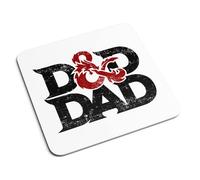 Willow Gifts - D&D Dad Father's Day Drinks Coaster - Funny Dungeons & Dragons D&D Fantasy Role Play Game Dungeon Master Gift Present Home Kitchen Decor Place Mat (White)