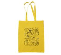 Willow Gifts Ed Doodle Tote Bag - Sheeran Perfect Shape You Shivers Dive Castle Hill A Team Single Album Carrier Shopping (Yellow)