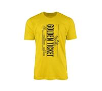 Willow Gifts - Golden Ticket T-Shirt Tee Top Novelty Childrens World Book Day Classics Library Cute Candy Lollipop Sweets Family Favourite TV Film Kids Teen Gift Present (Yellow, 5-6 Years)