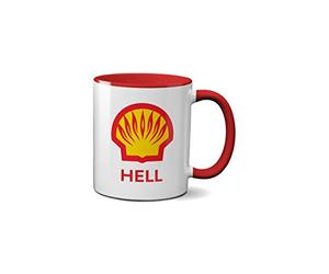 Willow Gifts Hell Logo - Parody Petrol Diesel Station Fire Idea Gift Mug | Birthday or Christmas Gift 11oz Ceramic Tea Coffee Cup