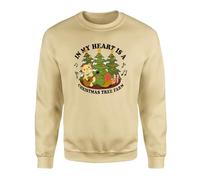 Willow Gifts In My Heart Is Christmas Tree Farm Pullover Jumper - Taylor Lyrics DPD Eras Xmas Festive Music Country Present Gift (Medium, Ecru)