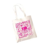 Willow Gifts K-Pop Girl Group Song Word Cloud Canvas Tote Bag, Pink Graphic Korean Music Fan Gift, Natural Aesthetic Reusable Shopping Shoulder Bag for Teens and Pop Culture Lovers (Natural)