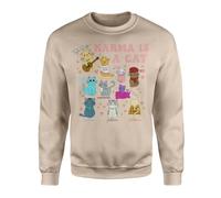 Willow Gifts Karma Is A Cat Pullover Jumper Sweatshirt - Cute Cats Taylor Music Album Lyrics 1989 RED TPD Aesthetic Lover Folkfore Present Gift (Small, Natural)