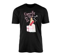 Willow Gifts Kylie Especially for Yule Christmas T-Shirt Top Tee - Xmas Music Icon Festive Santa Hat Celebration Winter Present Gift (XL, Black)