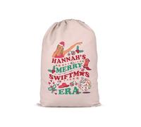 Willow Gifts Personalised Name Merry Swift-Mas Era Baby Pink XL Santa Sack, Christmas Festive Taylor Inspired Music Pop Stocking Present Gift For Her