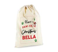 Willow Gifts Personalised Pet Have A Paw-Some Christmas Santa Sack - Animal Pet Christmas Xmas Festive Holiday Presents Stockings Present Gift