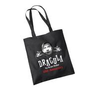 Willow Gifts Puppet Master Dracula Black Tote Bag Cotton Shopper - Bram Stoker 125th Anniversary Gothic Horror Novel Fiction Goth Vampire Transylvania Whitby Gift Present (Black)