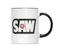 Willow Gifts Saw Horror Movie Ceramic Coffee Mug Spiral Red Cheek Jigsaw Billy Puppet Thriller Film Spooky Halloween Tea Cup Merchandise Novelty Decor Collectible Present for Fans
