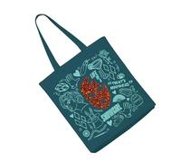 Willow Gifts Showbiz Doodle Canvas Tote Bag, Life of a Showgirl Glitter Mask Graphic Accessory, Teal Reusable Shoulder Bag, Perfect for Theater, Drama, and Performance Enthusiasts