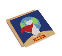 Willow Gifts Super Dog Hero Pet Greeting Card with Envelope - Blank Inside Birthday Father's Day Thinking of You