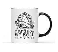 Willow Gifts That's How We Roll Black Handle - Dungeons & Gift Mug | Birthday or Christmas Gift 11oz Ceramic Tea Coffee Cup