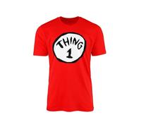 Willow Gifts Thing 1 Thing 2 T-Shirt Top Tee - Novelty World Book Day Library Cartoon Human-Like Twins One Two Mischief Reckless Cheeky Naughty Box Adult Kids Gift Present (Thing One, 7-8 Years)