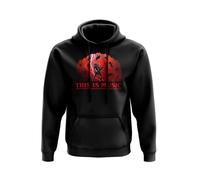 Willow Gifts This is Music Black Pullover Hoodie - Fan Inspired Eddie Hawkins Demogorgon Sci-fi Horror FantasyTV Show Metal Rock Dungeons and Dragons Club Gift Present (9-11 Years, Black)