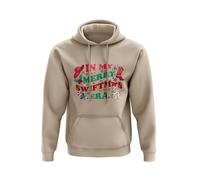 Willow Gifts Typography Style Pop Culture Hoodie - Merry Swift-Mas Taylor Music For Her Present (Medium, Natural)