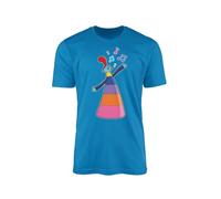 Willow Gifts Very Important Lady T-Shirt Top Tee Cartoon Childrens Kids TV Show Adventure Lesson Learning Big Red Boat Quaky Birds Chickedy Chick Peekaboo Gift Present (Sapphire, 7-8 Years)