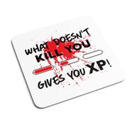 Willow Gifts - What Doesn't Kill You Drinks Coaster - Funny Dungeons & Dragons D&D Fantasy Role Play Game Dungeon Master Gift Present Home Kitchen Decor Place Mat (White)