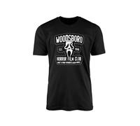 Willow Gifts Woodsboro Horror Film Club T-Shirt Top Slasher Thriller Scary American Ghostface Mask Creepy Teen High School Phone 90's Scare Movie Cinema Gift Present (Black, Large)