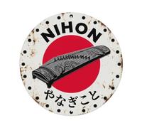 Willow Koto Nihon Graceful Tree Aged Metal Tin Sign