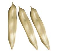 Willow Leaf Chopstick Rest Stand Stainless Steel 3pcs | Golden Minimalist Design, Deep Grooves and Smooth Surface, Compact Footprint for Home Use and Silverware