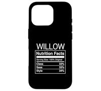Willow Nutrition Facts Class Sass Style Funny Name Parody Case for iPhone 16 Pro