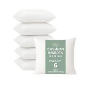 Willow & Sage Cushion Inserts 45cm x 45cm (18"x18") - Hypoallergenic Hollow Fibre Cushion Pads with Polypropylene Covers - White Square Pillow Stuffers for Sofa & Bedroom (Pack of 6)