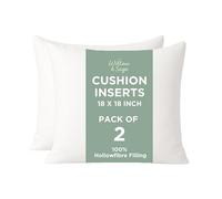 Willow & Sage Cushion Inserts 45cm x 45cm (18"x18") - Hypoallergenic Hollow Fibre Cushion Pads with Polypropylene Covers - White Square Pillow Stuffers for Sofa & Bedroom (Pack of 2)