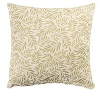 Willow Sprig Leaf Brushed Cotton and Linen Cushion Cover in Sage Green. Country Home Dainty Botanical Design. 17x17" Cover Only