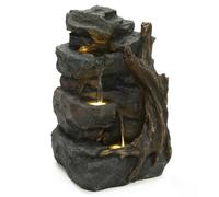 Willow Springs Rocky Outdoor Garden Water Feature with LED Lighting