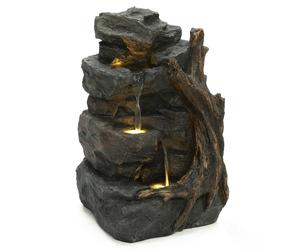 Willow Springs Rocky Outdoor Garden Water Feature with LED Lighting