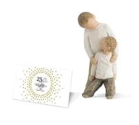 Willow Tree Brothers, Forging a Bond That Lasts a Lifetime, Sculpted Hand-Painted Figure Plus 25th Year Thank You Card from The Artist