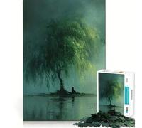 Willow Tree by The Water Adult Jigsaw1000 Pieces Memory Skill Fun Stable Fit No Shifting Parts Compact Fun for Family Game Time (38x52cm)