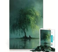 Willow Tree by The Water Adult Jigsaw1000 Pieces Mental Recall Game High Accuracy Cutting Craft Quiet Time Mind Exercise at Home (50x75cm)