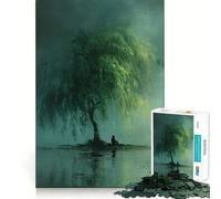 Willow Tree by The Water Jigsaw Puzzle 1000 Piece Mental Exercise Fun Seamless Fit Precise Pieces Engaging Way to Pass Free Hours (38x26cm)