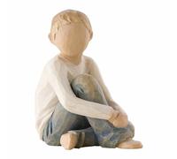 Willow Tree Caring Child Figurine Resin Hand-Painted Boy Ornament Gift Box