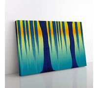 Willow Tree Forest Abstract Canvas Wall Art Print Ready to Hang, Framed Picture for Living Room Bedroom Home Office Décor, 60x40 cm (24x16 Inch)