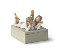 Willow Tree Forever Friends, Always by my side, Family Memories, Best friends, Sisters, Sculpted Hand-Painted Decorative Table Top Jewelry Keepsake Box, 28254