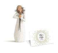 Willow Tree Friendship, Friendship is The Sweetest Gift, Sculpted Hand-Painted Figure Plus 25th Year Thank You Card from The Artist