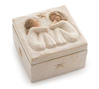 Willow Tree Friendship Keepsake Box, Forever True, Forever Friends, Holds Jewelry and Treasures, Carving of Best Friends or Sisters, Sculpted Hand-Painted Keepsake Box